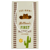 カウボーイサルーンボーイワイルドウェスト1st誕生日 スモールペーパーバッグ (正面)