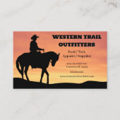 カウボーイサンセットホース用品トレーニングボード 名刺 (正面)