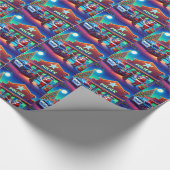 カウボーイサンタと警察がリストを見いけなる ラッピングペーパー (角)