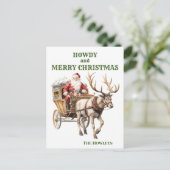 カウボーイサンタのクリスマスハoliday シーズンポストカード (スタンド正面)