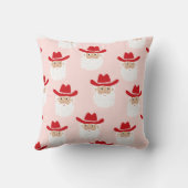 カウボーイサンタクロース ウェスタンクリスマス ピンク クッション (裏面)