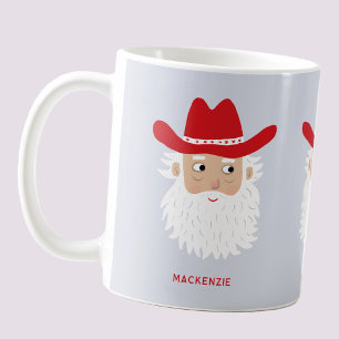 カウボーイサンタクロース クリスマスカスタムテキスト コーヒーマグカップ