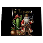 カウボーイサンタシーズンザシーズンデザートカボスピストル ラージペーパーバッグ (正面)