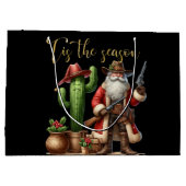 カウボーイサンタシーズンザシーズンデザートカボスピストル ラージペーパーバッグ (裏面)