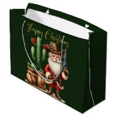 カウボーイサンタハッピークリスマスデザートサボスピストル ラージペーパーバッグ (裏面アングル)