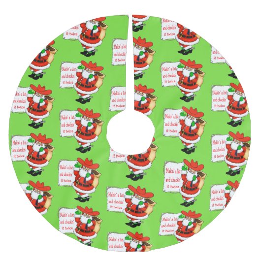 カウボーイサンタマキンのリスト ブラッシュドポリエステルツリースカート (正面)