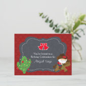 カウボーイサンタライディングホースホリデイ誕生日招待状 招待状 (スタンド正面)