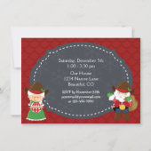 カウボーイサンタライディングホースホリデイ誕生日招待状 招待状 (裏面)