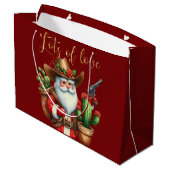 カウボーイサンタロブデザートサボテンのピストル ラージペーパーバッグ (裏面アングル)