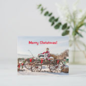 カウボーイサンタ – 干しバレス付きワゴン シーズンポストカード (スタンド正面)