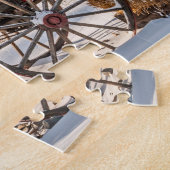 カウボーイサンタ – 干しバレス付きワゴン ジグソーパズル (側面)