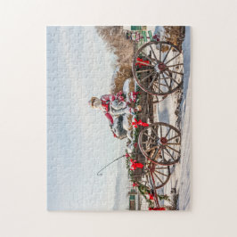 カウボーイサンタ – 干しバレス付きワゴン ジグソーパズル