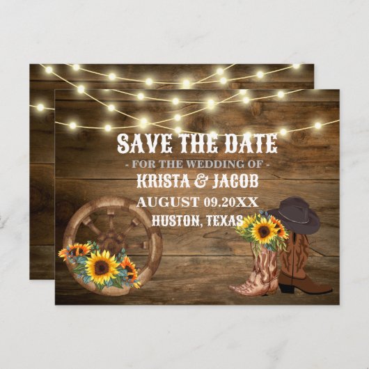 カウボーイサンフラワーウェスタンウェディングデートを除く ポストカード (正面/裏面)