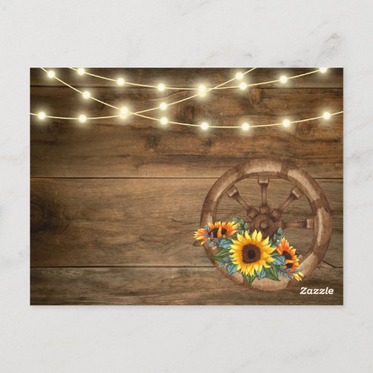 カウボーイサンフラワーウェスタンウェディングデートを除く ポストカード (裏面)