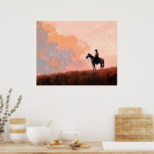 カウボーイサンライズウェスタン ポスター (キッチン)