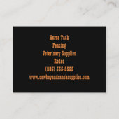 カウボーイサービスランチホースタックフェンシング 名刺 (裏面)