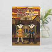 カウボーイシェリフスアットジェイルパーティー招待状 招待状 (スタンド正面)