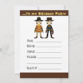 カウボーイシェリフスアットジェイルパーティー招待状 招待状 (裏面)