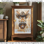 カウボーイシェリフBunny Rabbit In Hat DD5 Decopage 薄葉紙