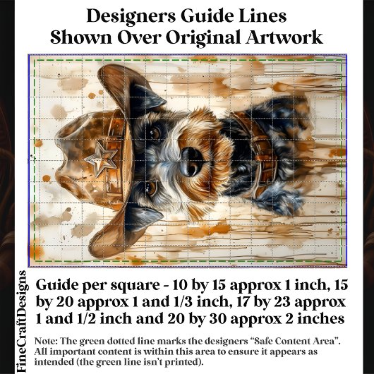 カウボーイシェリフSchnauzer Dog In Hat DD7 Decopage 薄葉紙