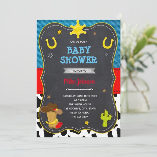 カウボーイシャワーの誕生日 招待状 (スタンド正面)