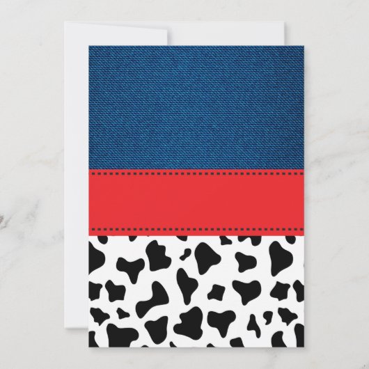 カウボーイシャワーの誕生日 招待状 (裏面)