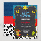 カウボーイシャワーバースデー 招待状 (正面/裏面)
