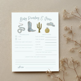 カウボーイシャワーベビー予測とアドバイスカード