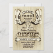 カウボーイシューズウェスタン結婚式招待状 招待状 (正面)