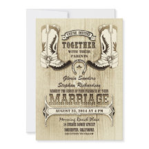 カウボーイシューズウェスタン結婚式招待状