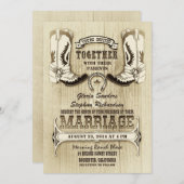 カウボーイシューズウェスタン結婚式招待状 招待状 (正面/裏面)