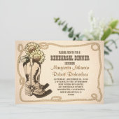 カウボーイシューズ田舎のリハーサルディナー招待状 招待状 (スタンド正面)