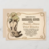 カウボーイシューズ田舎のリハーサルディナー招待状 招待状 (正面/裏面)