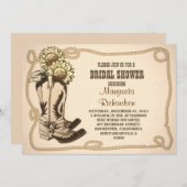 カウボーイシューズ素朴なブライダルシャワー招待状 招待状 (正面/裏面)