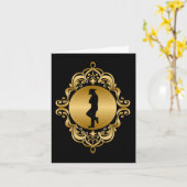 カウボーイシルエットグリーティングカード カード (黄色い花)