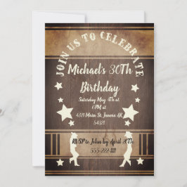 カウボーイシルエットバースデーカード招待状 招待状