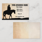 カウボーイシルエットホース用品トレーニングボード 名刺 (正面/裏面)