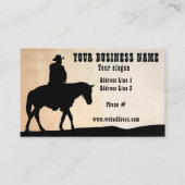 カウボーイシルエットホース用品トレーニングボード 名刺 (正面)