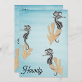 カウボーイシーホースプールパーティー 招待状 (正面/裏面)