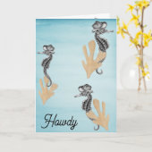 カウボーイシーホース誕生日 カード (黄色い花)