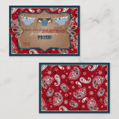 カウボーイジーンズとチャップスおむつラッフルチケット エンクロージャーカード (正面/裏面)