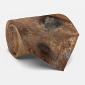 カウボーイスケッチオン茶色の牛の皮 ネクタイ (ロール)