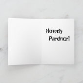 カウボーイスケッチ「ハウディパードナー」グリーティングカード カード (内部)