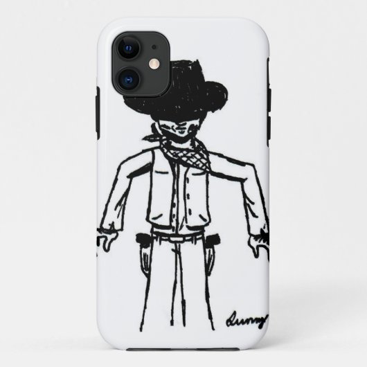 カウボーイスケッチiPhone 5かろうじてケース Case-Mate iPhoneケース (裏面)