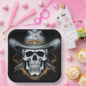 カウボーイスケルトン ペーパープレート (パーティー)