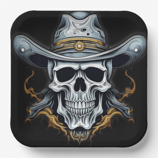 カウボーイスケルトン ペーパープレート (正面)