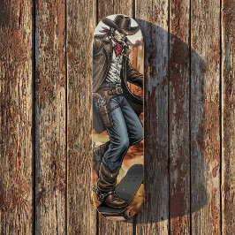 カウボーイスケートで滑るイラストレーション スケートボード