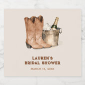 カウボーイスタイルのウェディングシャワーのお土産 スパークリングワインラベル (シングルラベル)