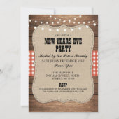 カウボーイスタイルのカントリーな新年のイブのパーティー招待状 招待状 (正面)