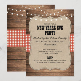 カウボーイスタイルのカントリーな新年のイブのパーティー招待状 招待状